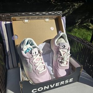 Converse Pink and White Lace-Up Sneakers